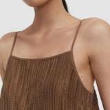 Brown Titana Fluid Crinkle Tank Top - Joseph