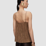 Brown Titana Fluid Crinkle Tank Top - Joseph