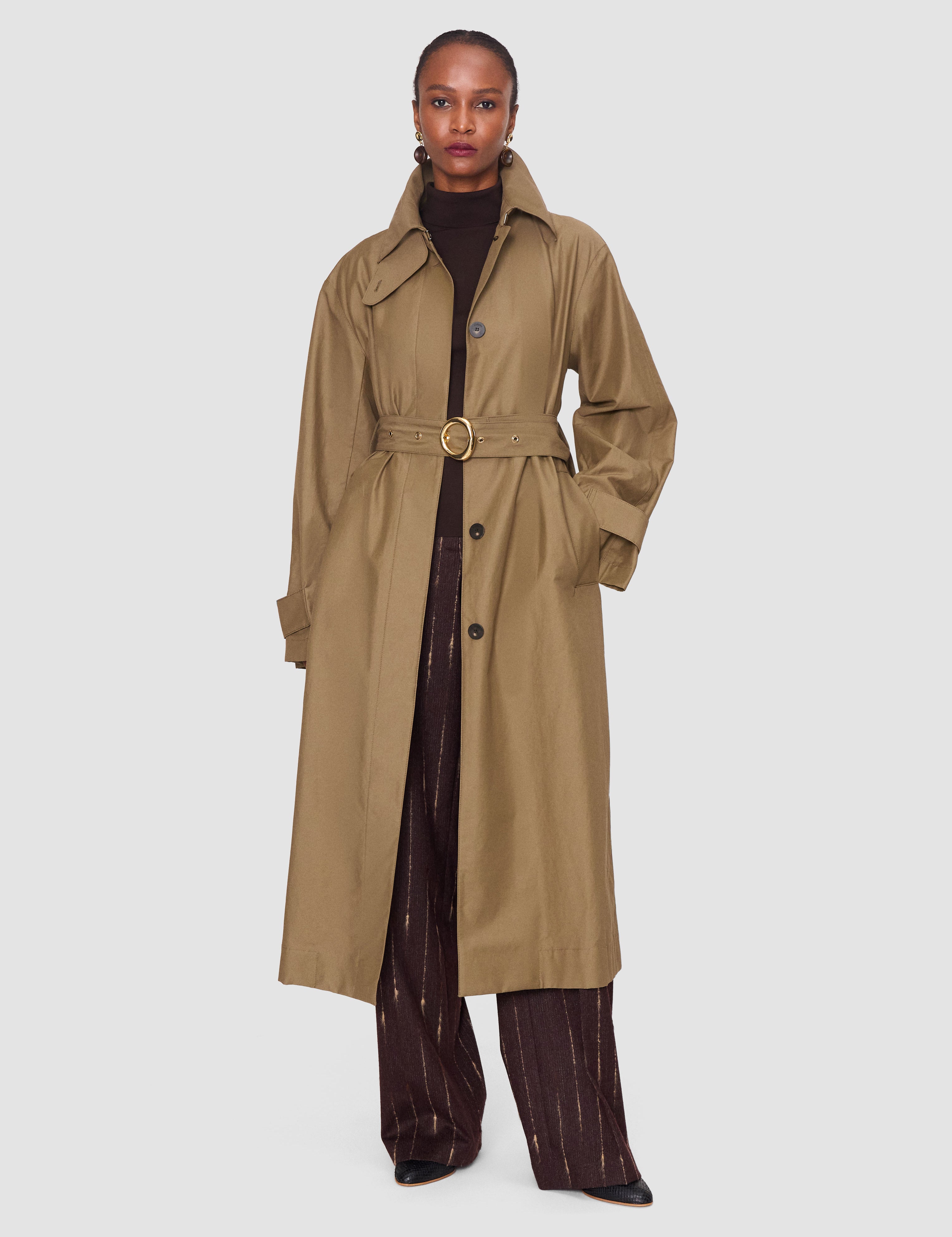 Brown Tito Cotton Blend Coat - Joseph
