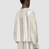Gold Valerie Silk Snake Lame Blouse - Joseph