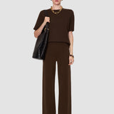 Brown Viola Light Pure Cashmere Trousers - Joseph