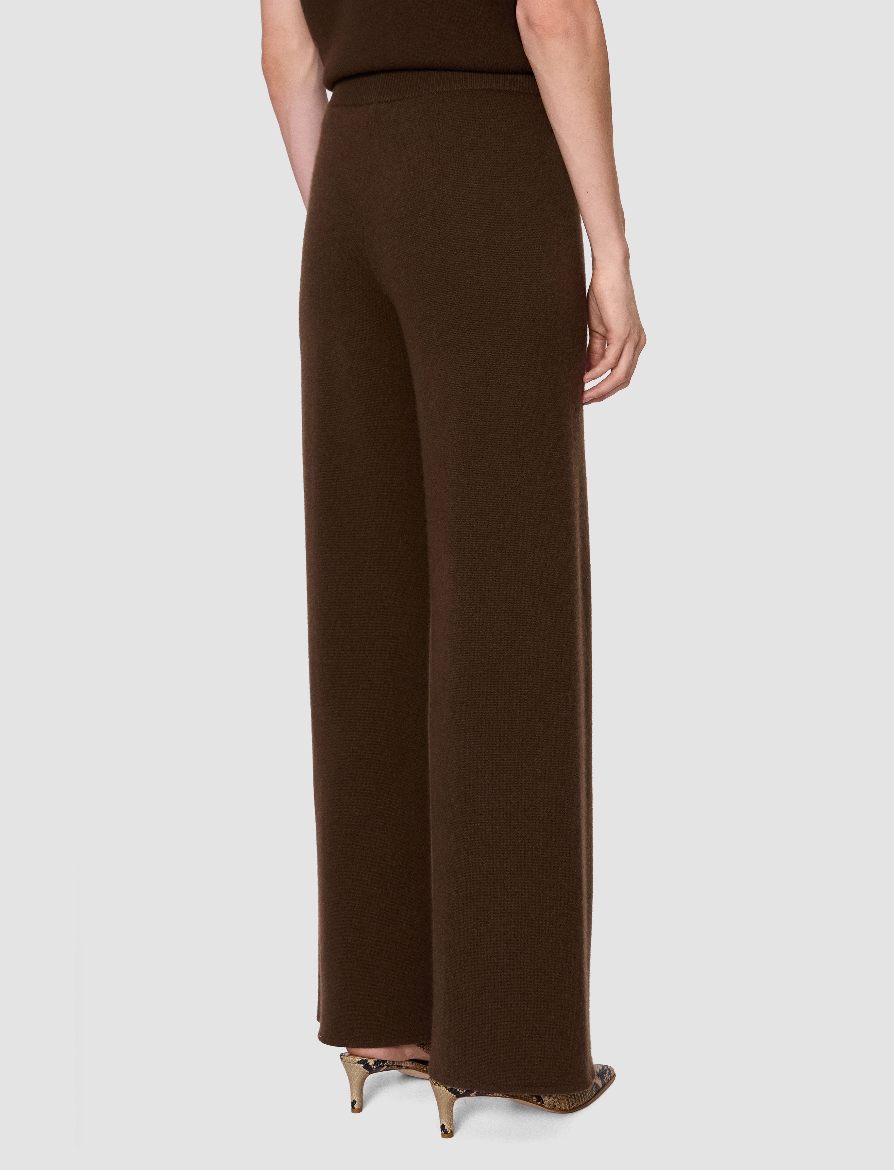 Viola Light Pure Cashmere Trousers in Brown | JOSEPH US