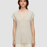 Beige Viscose Grid Knit Top - Joseph