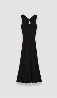 Black Viscose Rib Knit Dress - Joseph