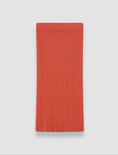 Orange Viscose Rib Knit Skirt - Joseph