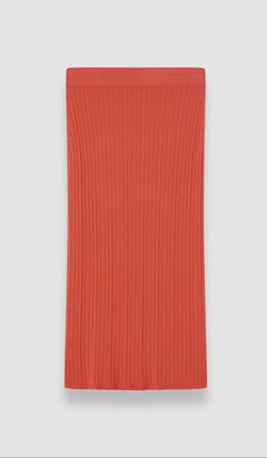 Orange Viscose Rib Knit Skirt - Joseph