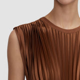 Volta Knit Weave Plissé Dress