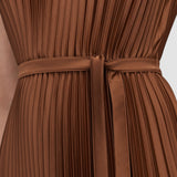 Volta Knit Weave Plissé Dress