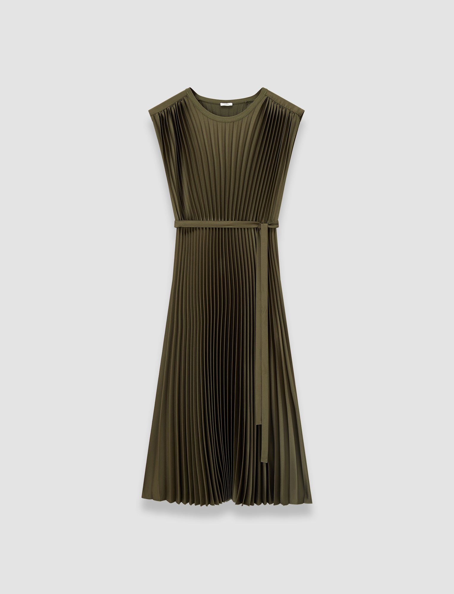 Volta Knit Weave Plissé Dress in Green