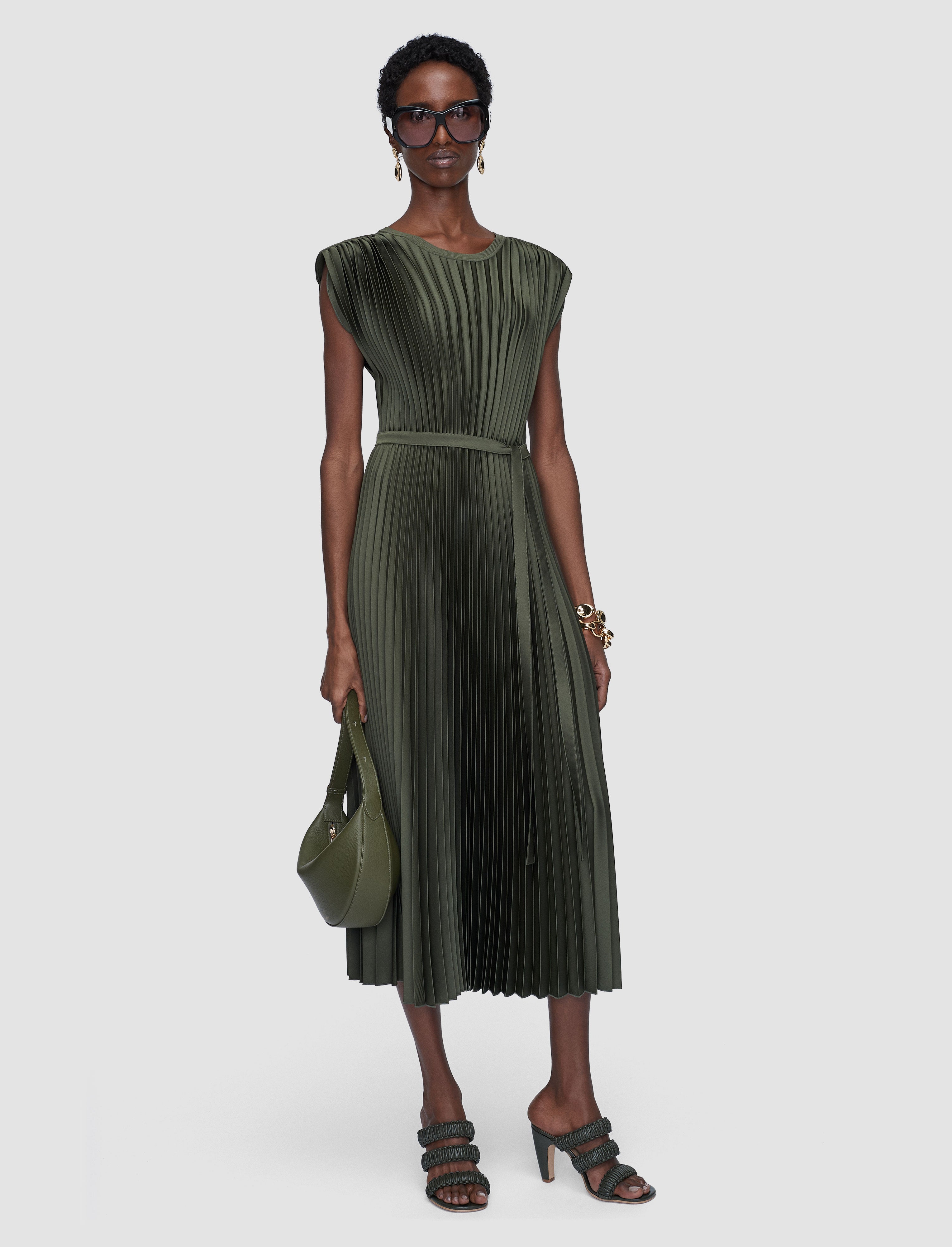 Joseph Volta Knit Weave Pliss Dress - Size 42 - Green Joseph Volta Knit Weave Pliss Dress - Size 42 - Green