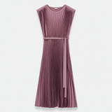 Volta Knit Weave Plissé Dress