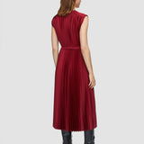 Red Volta Knit Weave Plissé Dress - Joseph