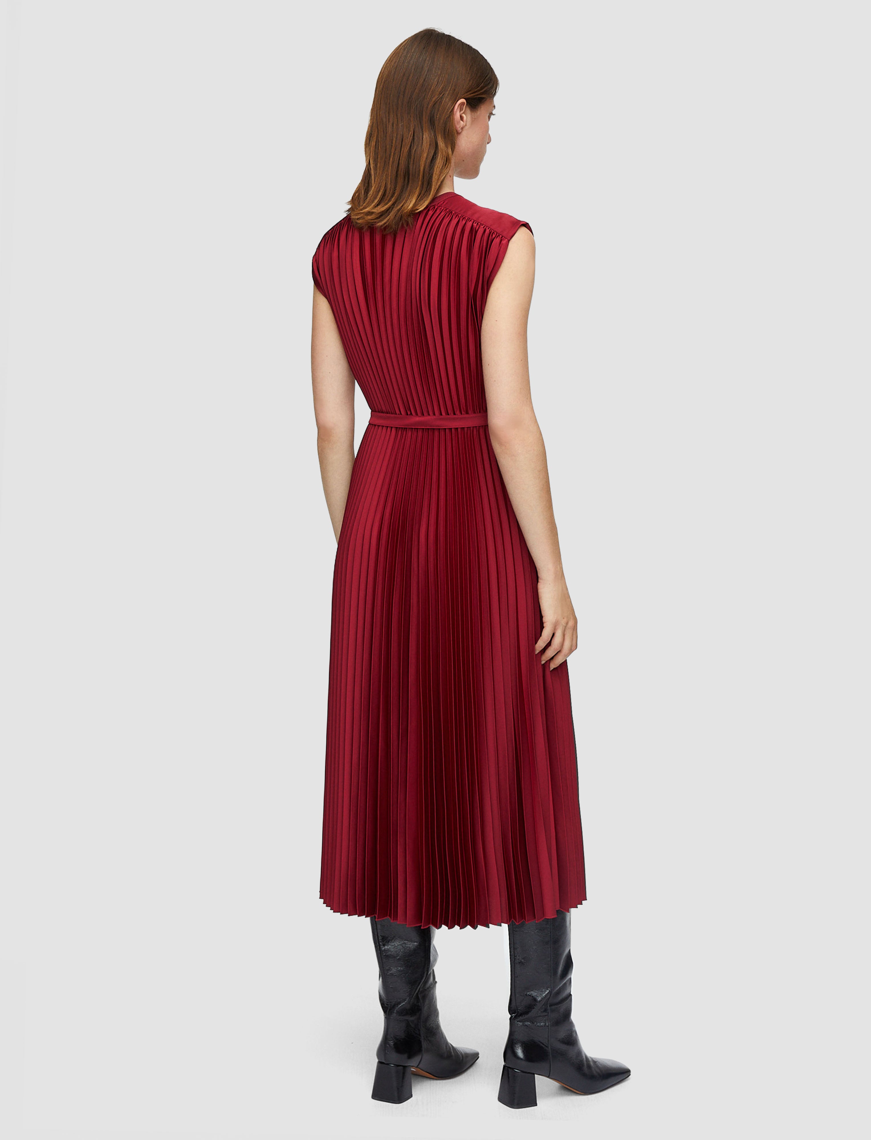 red-volta-knit-weave-plisse-dress-JOSEPH