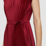 Red Volta Knit Weave Plissé Dress - Joseph