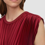 Red Volta Knit Weave Plissé Dress - Joseph