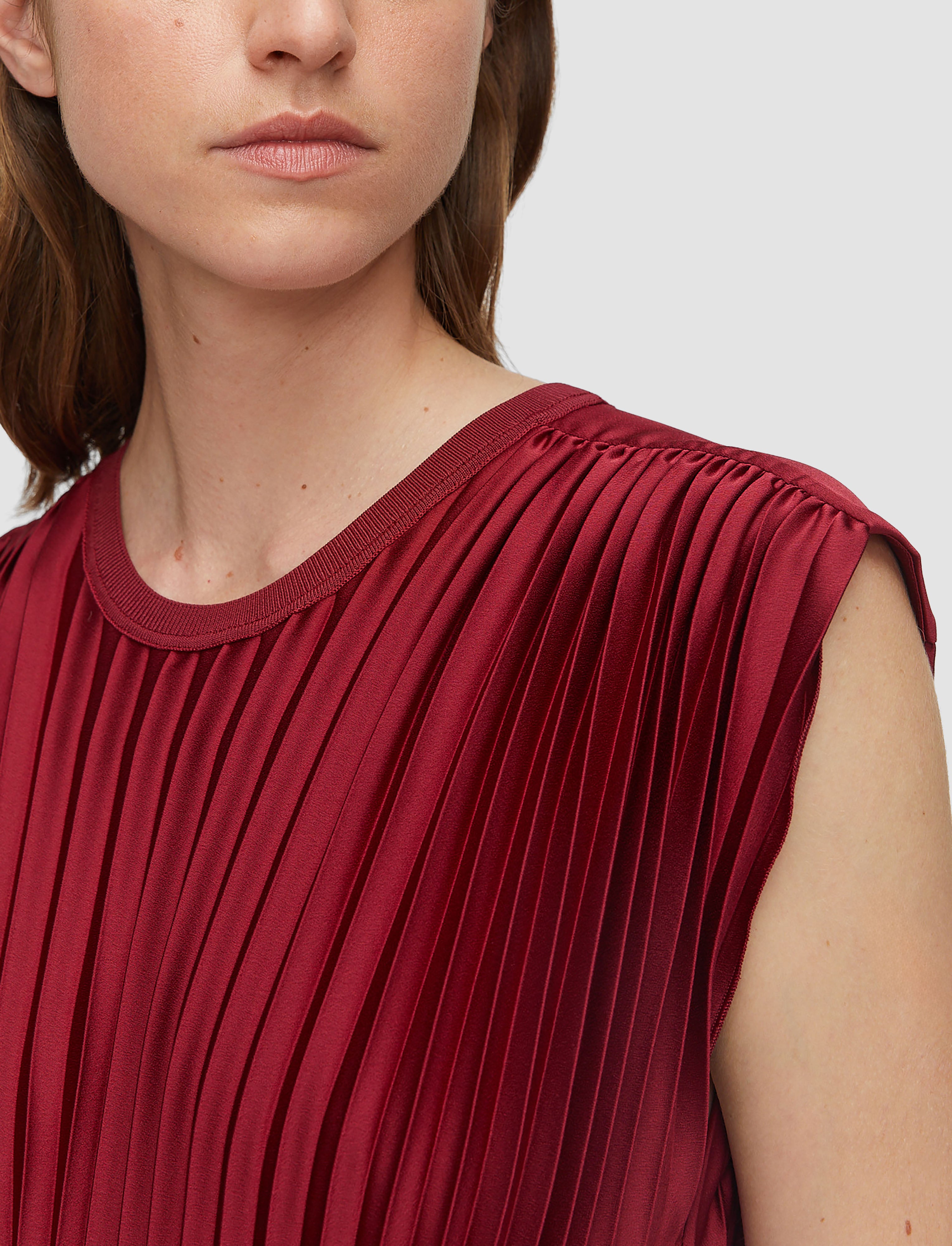 red-volta-knit-weave-plisse-dress-JOSEPH