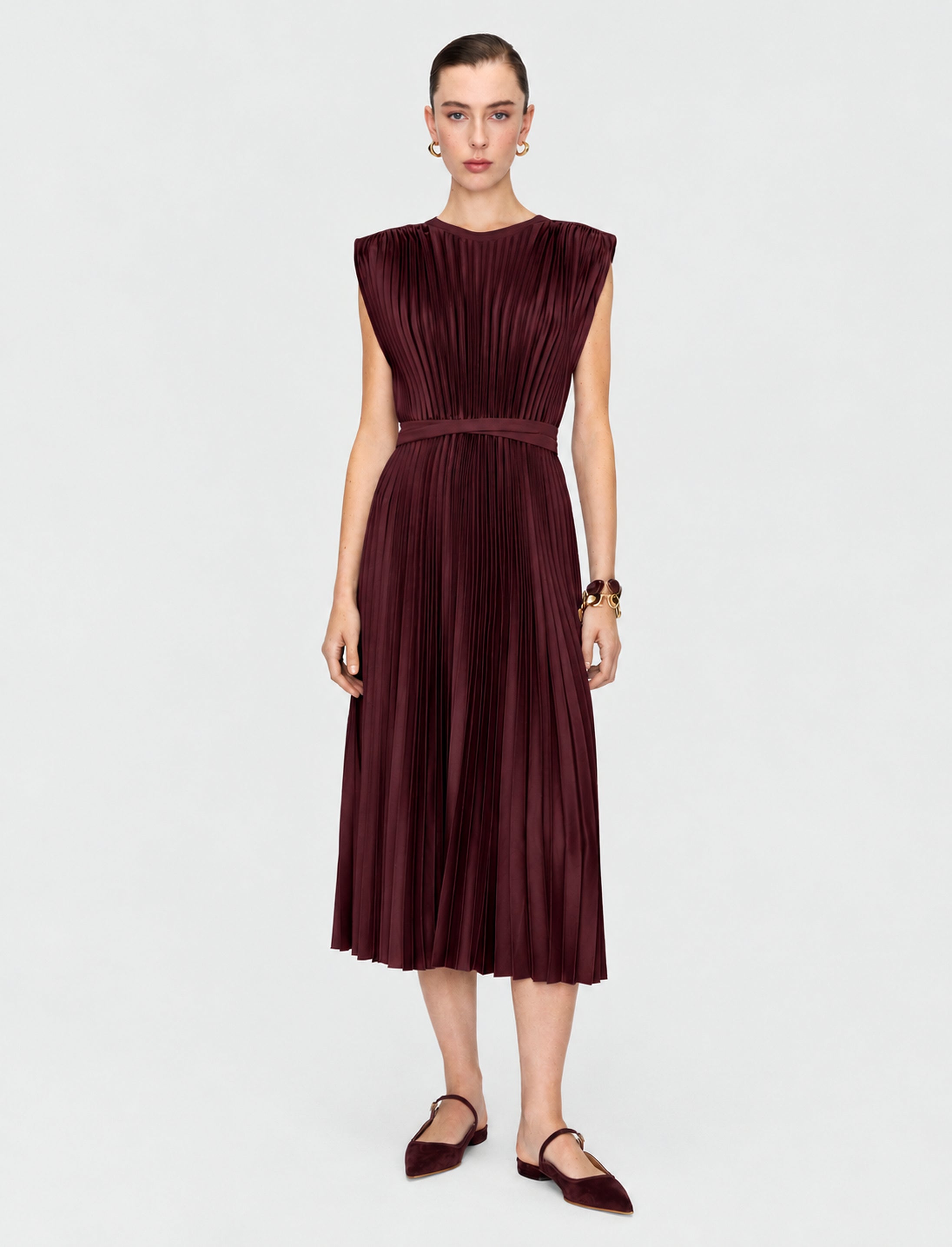 rouge-robe-volta-en-maille-plissee-JOSEPH