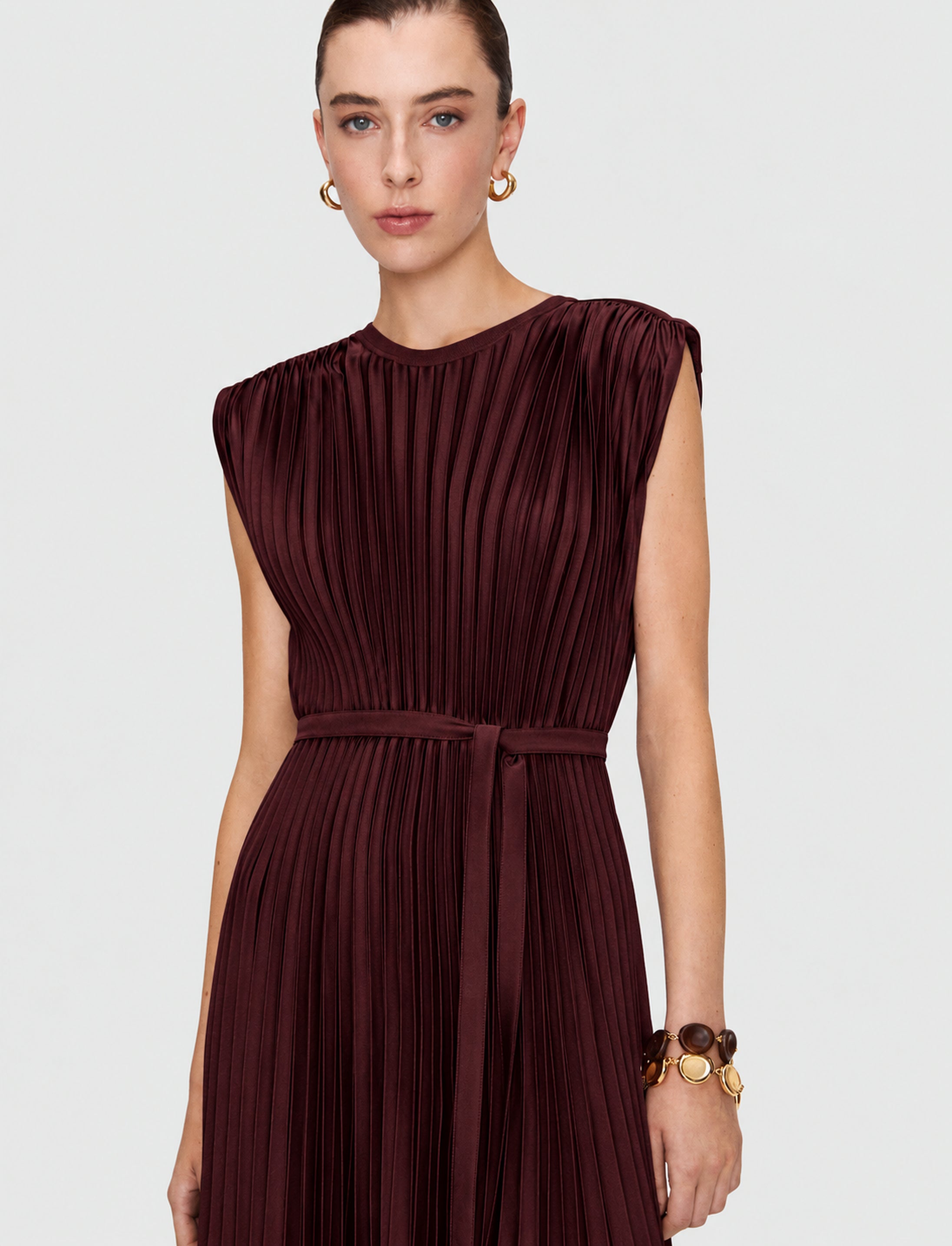 rouge-robe-volta-en-maille-plissee-JOSEPH