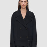 Black Weston Double Face Cashmere Pea Coat - Joseph