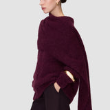 Purple Wilbur Brushed Wool Scarf - Joseph