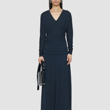 Wool Jersey V Neck Top