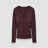 Wool Jersey V Neck Top