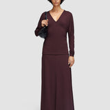 Wool Jersey V Neck Top