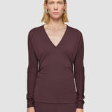 Wool Jersey V Neck Top