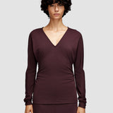 Wool Jersey V Neck Top