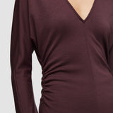 Wool Jersey V Neck Top