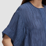 Blue Yani Fluid Crinkle Blouse - Joseph