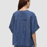 Blue Yani Fluid Crinkle Blouse - Joseph