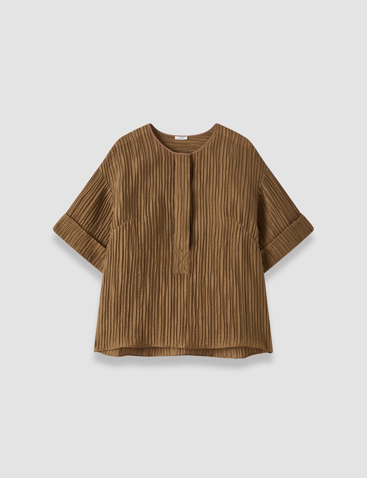 Brown Yani Fluid Crinkle Blouse - Joseph