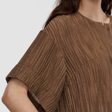 Brown Yani Fluid Crinkle Blouse - Joseph