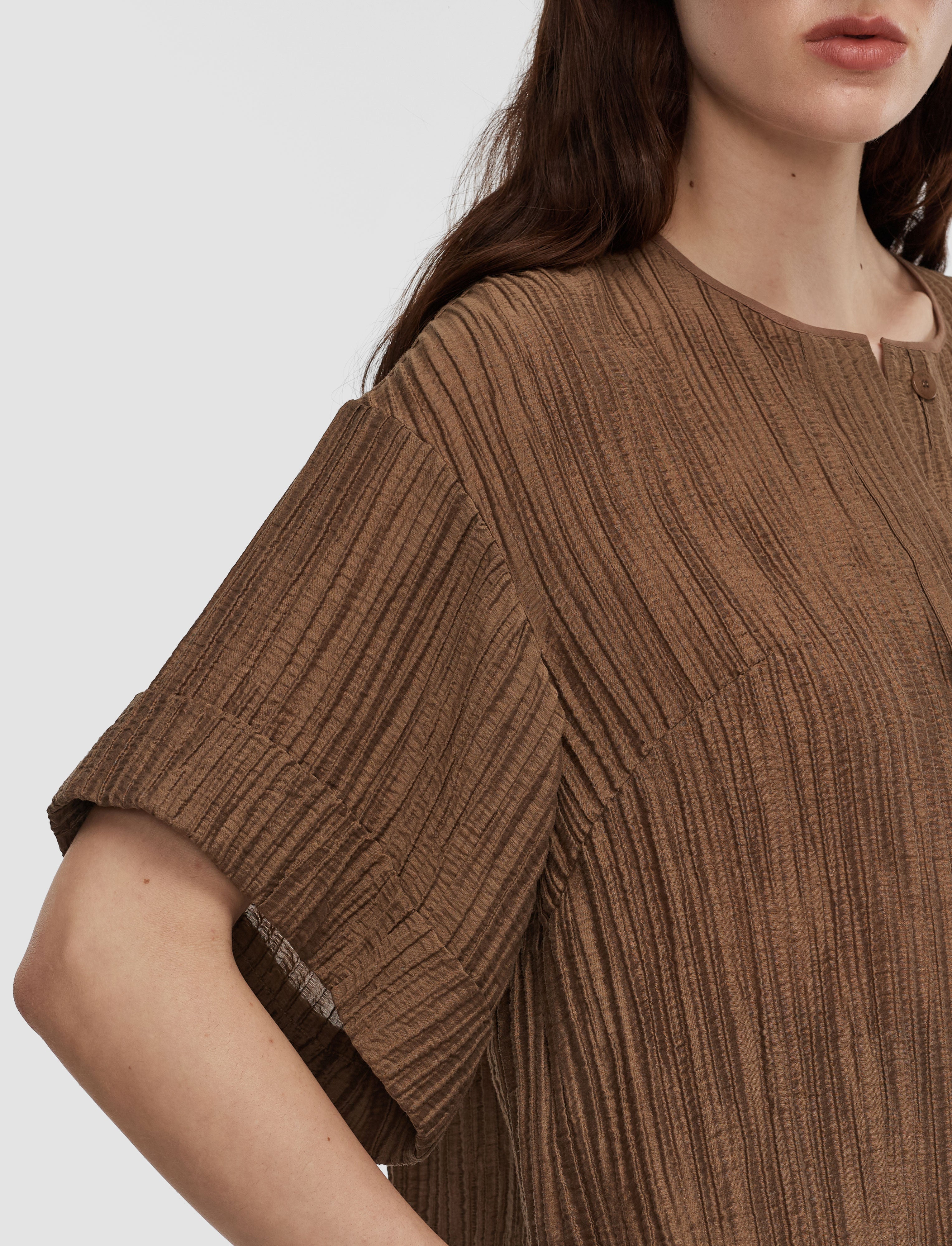 marron-blouse-yani-en-crepe-froisse-fluide-JOSEPH