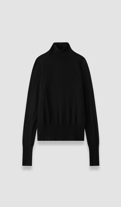 Black Yara Cashair High Neck Jumper - Joseph