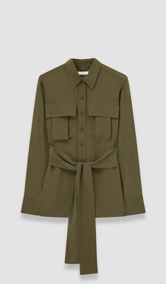 Green Yas Crepe de Soie Silk Shirt - Joseph