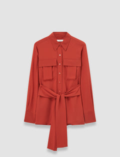 Red Yas Crepe de Soie Silk Shirt - Joseph