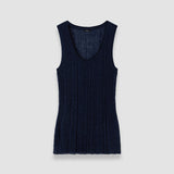 Blue Ycaza Sheer Wool Rib Vest - Joseph