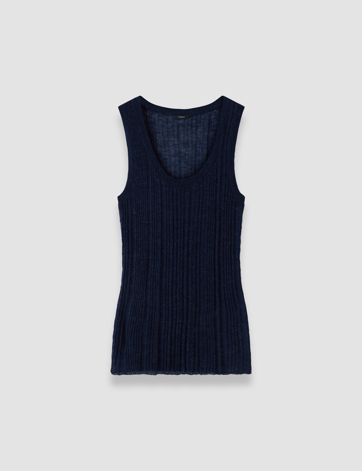 Blue Ycaza Sheer Wool Rib Vest - Joseph