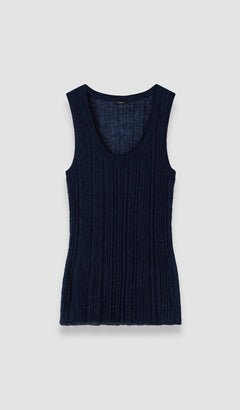 Blue Ycaza Sheer Wool Rib Vest - Joseph