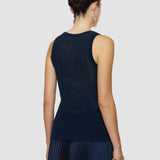 Blue Ycaza Sheer Wool Rib Vest - Joseph