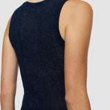 Blue Ycaza Sheer Wool Rib Vest - Joseph