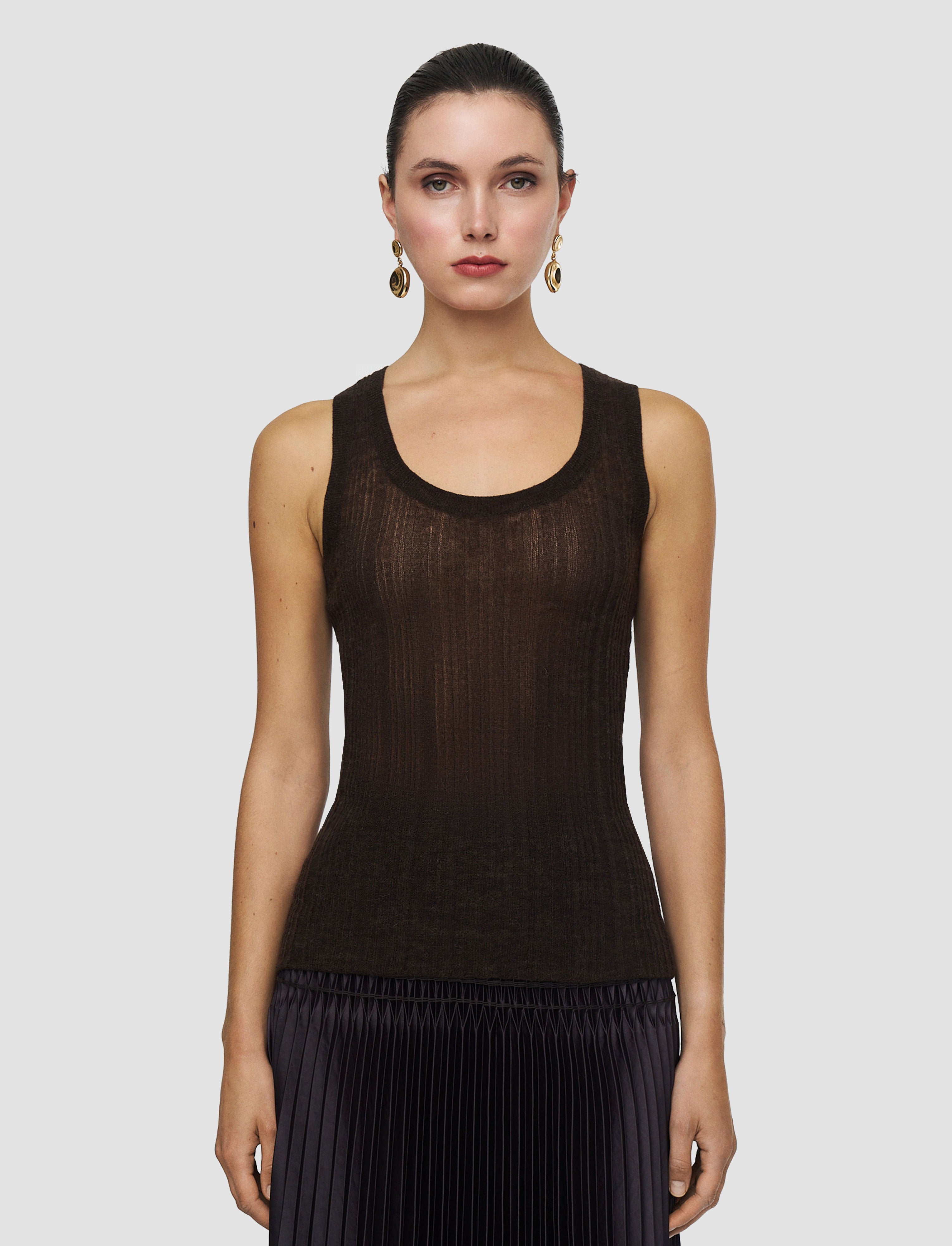 brown-ycaza-sheer-wool-rib-vest-JOSEPH