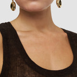 Brown Ycaza Sheer Wool Rib Vest - Joseph