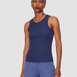 Blue Yeux Cotton Rib Vest - Joseph