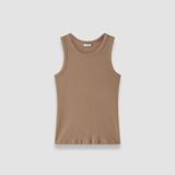 Brown Yeux Cotton Rib Tank Top - Joseph