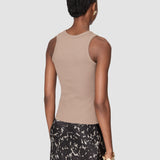 Brown Yeux Cotton Rib Vest - Joseph