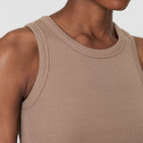 Brown Yeux Cotton Rib Vest - Joseph