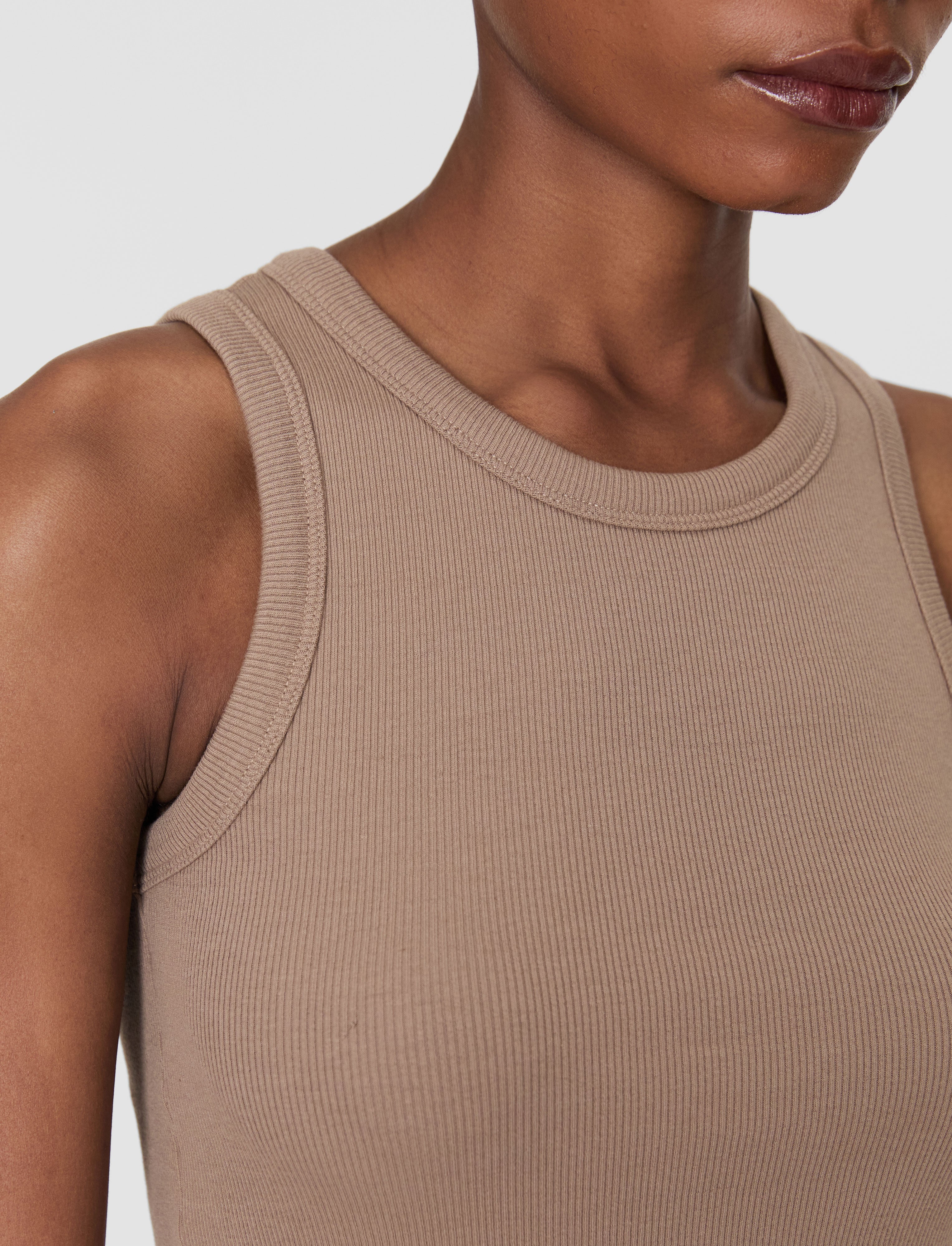 brown-yeux-cotton-rib-vest-JOSEPH